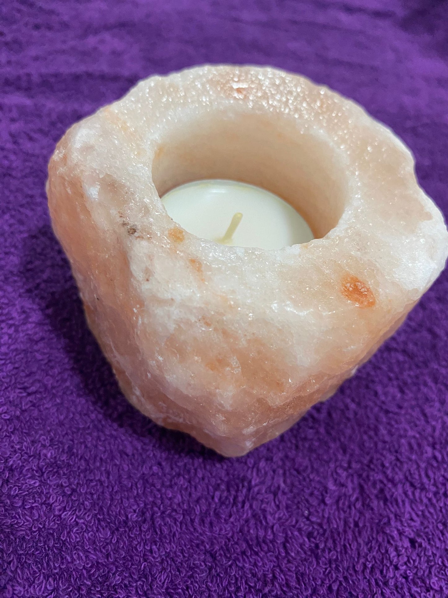 Porta velas de sal del Himalaya