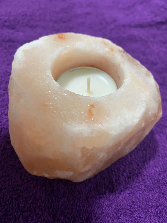 Porta velas de sal del Himalaya