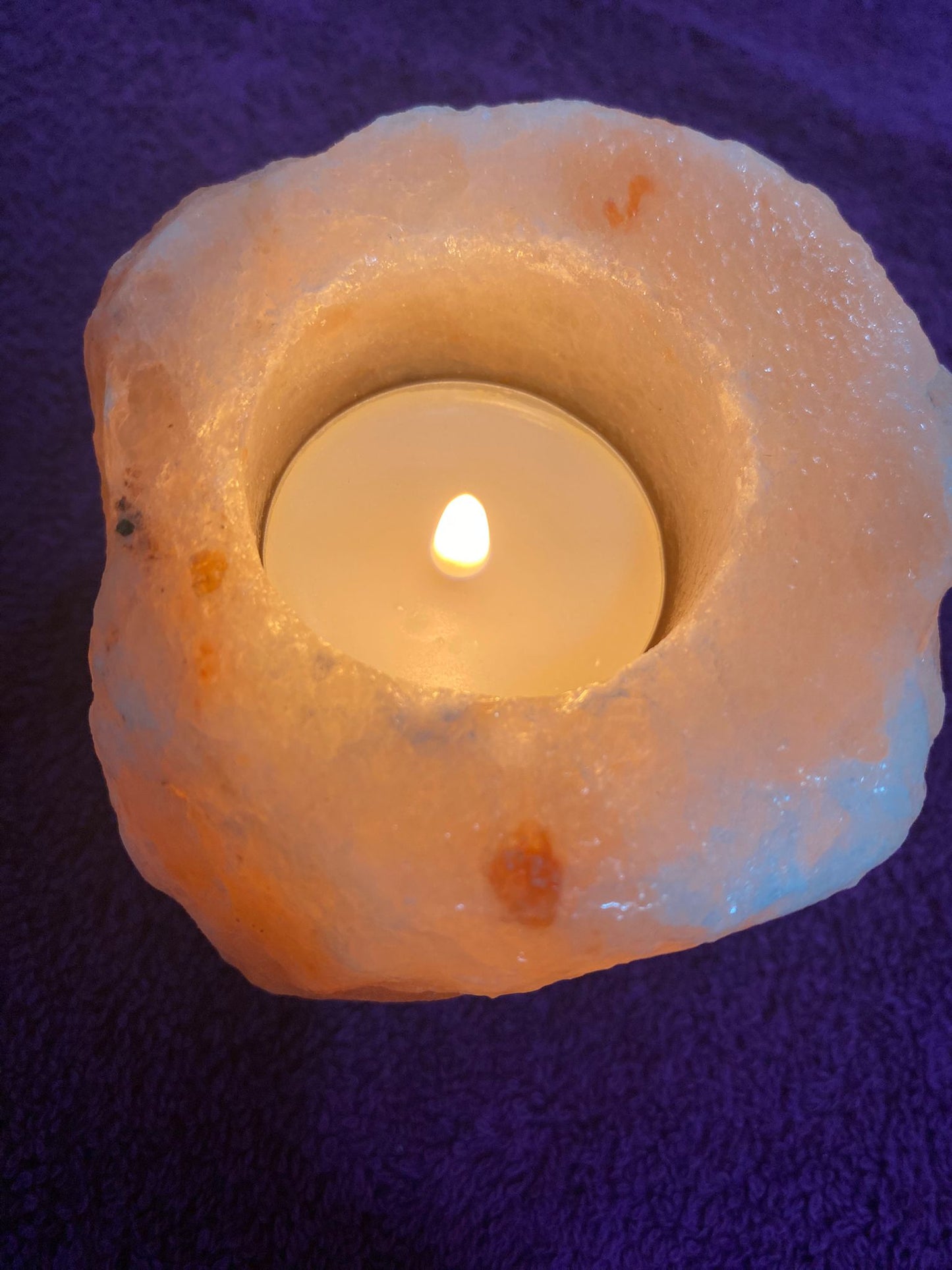 Porta velas de sal del Himalaya