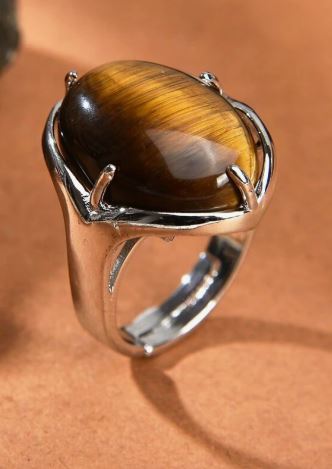 Anillo ojo de tigre rombo