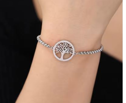 Pulsera arbol de la vida plateado