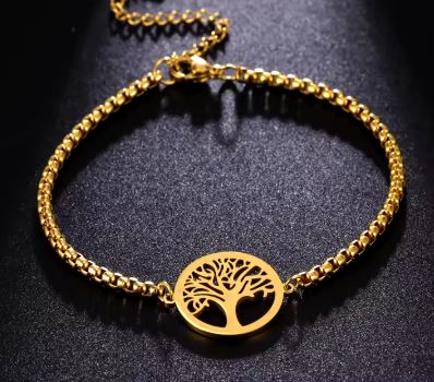 Pulsera arbol de la vida dorado