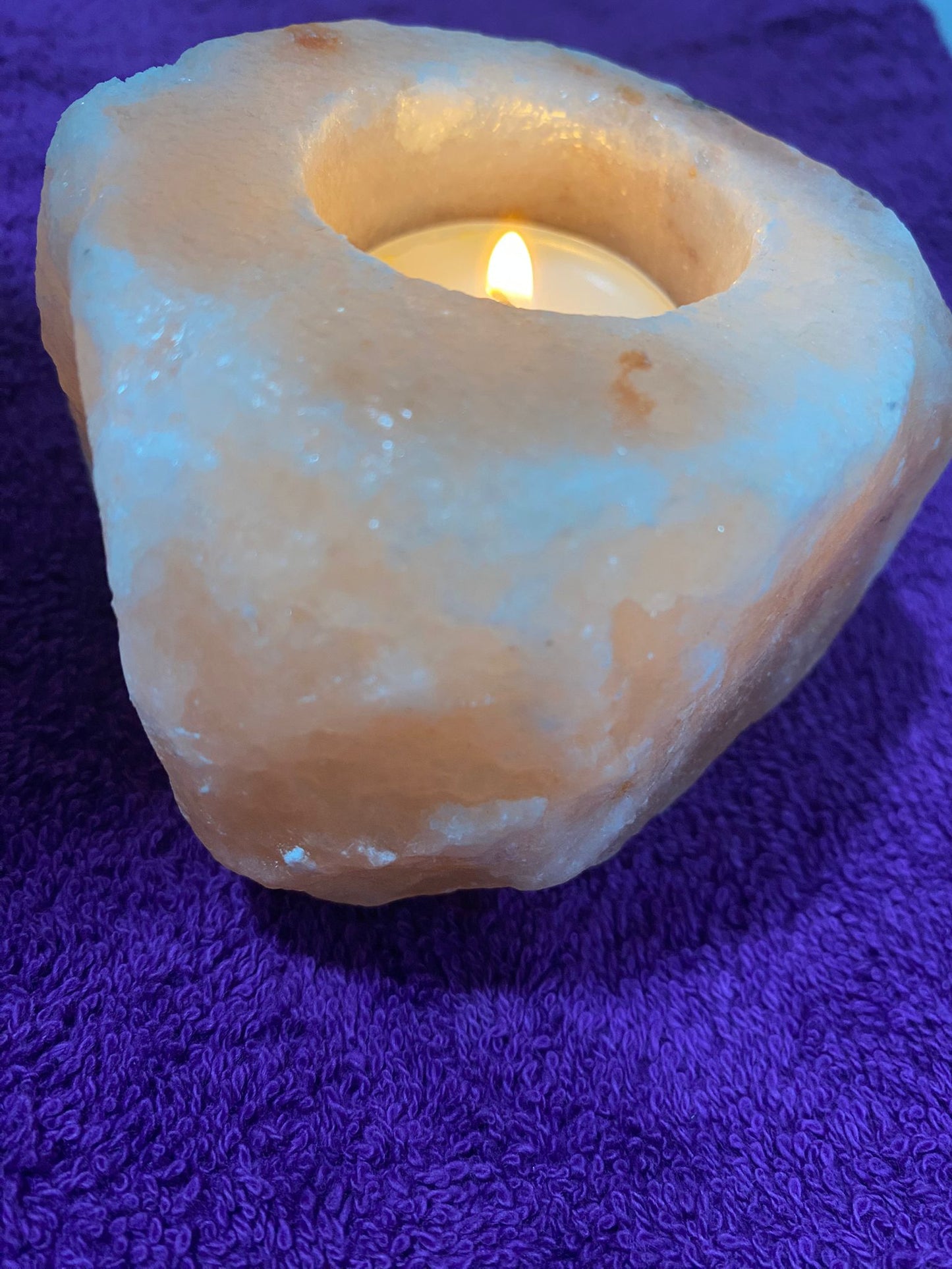 Porta velas de sal del Himalaya